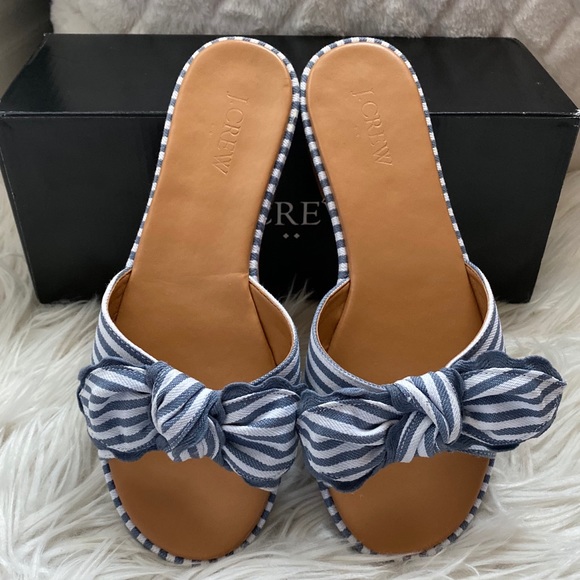 xSoldx J Crew - Striped Bow Slide Sandals - Picture 2 of 5
